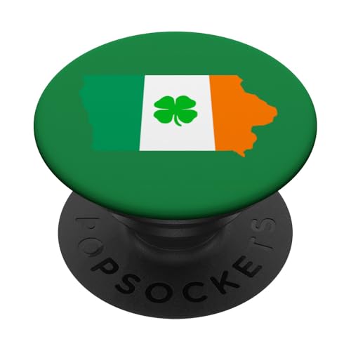 Iowa Staatskarte Irische Flagge St. Patrick's Day PopSockets Klebender PopGrip Iowa Staatskarte Irische Flagge St. Patrick's Day PopSockets Klebender PopGrip von Funny Saint Patrick's Day Apparel