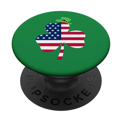 Irische amerikanische Flagge Irland Kleeblatt – St. Patrick's Day PopSockets Klebender PopGrip Irische amerikanische Flagge Irland Kleeblatt – St. Patrick's Day PopSockets Klebender PopGrip von Funny Saint Patrick's Day Apparel