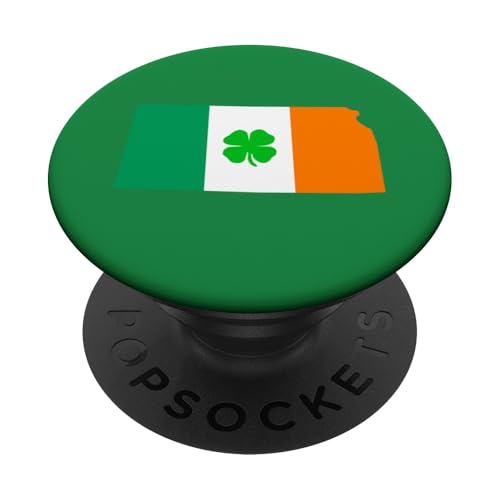 Kansas Staatskarte Irische Flagge St. Patrick's Day PopSockets Klebender PopGrip Kansas Staatskarte Irische Flagge St. Patrick's Day PopSockets Klebender PopGrip von Funny Saint Patrick's Day Apparel