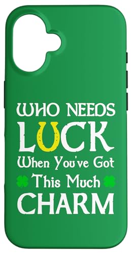 Wer braucht Glück, wenn du so viel Charme hast, lustig Hülle für iPhone 16 Wer braucht Glück, wenn du so viel Charme hast, lustig Hülle für iPhone 16 von Funny Saint Patrick's Day Apparel