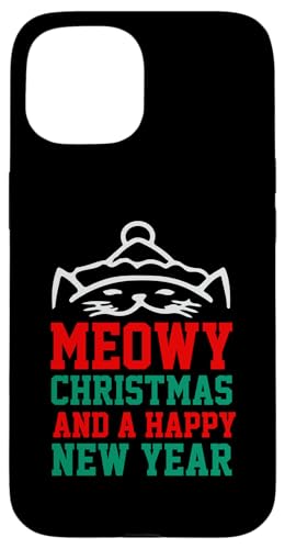 Katzenliebhaber Weihnachten Neuheit Geschenke Rundhalsausschnitt Männer Frauen Hülle für iPhone 15 von Funny Santa Christmas Gifts