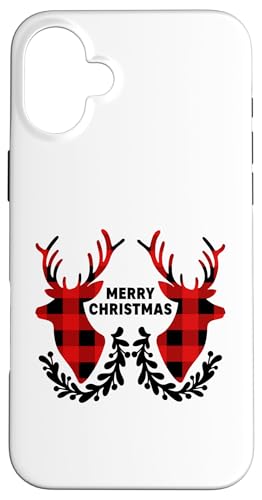 Red Plaid Merry Christmas Letter Rentier Schneeflocke Büffel Hülle für iPhone 16 Plus Red Plaid Merry Christmas Letter Rentier Schneeflocke Büffel Hülle für iPhone 16 Plus von Funny Santa Christmas Pajama Gifts