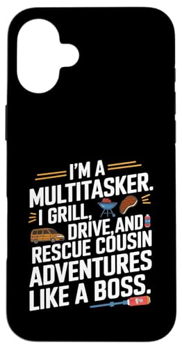 Ich bin ein Multitasker. Ich grille, fahre und rette Cousin Crew Hülle für iPhone 16 Plus Ich bin ein Multitasker. Ich grille, fahre und rette Cousin Crew Hülle für iPhone 16 Plus von Funny Sarcastic Sayings : Funny fathers day outfit