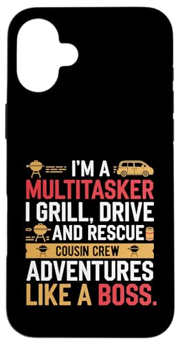 Ich bin ein Multitasker. Ich grille, fahre und rette Cousin Crew Hülle für iPhone 16 Plus Ich bin ein Multitasker. Ich grille, fahre und rette Cousin Crew Hülle für iPhone 16 Plus von Funny Sarcastic Sayings : Funny fathers day outfit