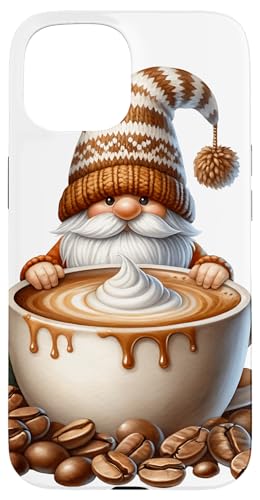 Coffee Lover Caffeine Barista Gnome With Fresh Coffee Beans Hülle für iPhone 15 von Funny Teacher Gnome Coffee Gifts For Coffee Lovers