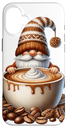 Coffee Lover Caffeine Barista Gnome With Fresh Coffee Beans Hülle für iPhone 16 Plus von Funny Teacher Gnome Coffee Gifts For Coffee Lovers