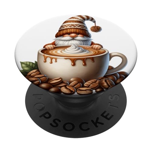 Coffee Lover Caffeine Barista Gnome With Fresh Coffee Beans PopSockets Klebender PopGrip Coffee Lover Caffeine Barista Gnome With Fresh Coffee Beans PopSockets Klebender PopGrip von Funny Teacher Gnome Coffee Gifts For Coffee Lovers