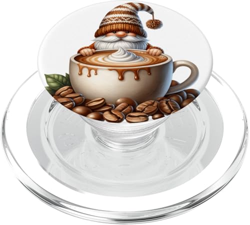 Coffee Lover Caffeine Barista Gnome With Fresh Coffee Beans PopSockets PopGrip für MagSafe Coffee Lover Caffeine Barista Gnome With Fresh Coffee Beans PopSockets PopGrip für MagSafe von Funny Teacher Gnome Coffee Gifts For Coffee Lovers
