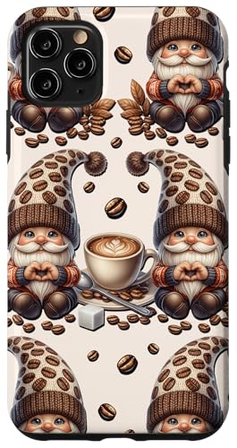 Cute Coffee Gnomes Shows Love And Heart For Coffee Pattern Hülle für iPhone 11 Pro Max von Funny Teacher Gnome Coffee Gifts For Coffee Lovers