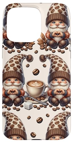 Cute Coffee Gnomes Shows Love And Heart For Coffee Pattern Hülle für iPhone 15 Pro Max von Funny Teacher Gnome Coffee Gifts For Coffee Lovers