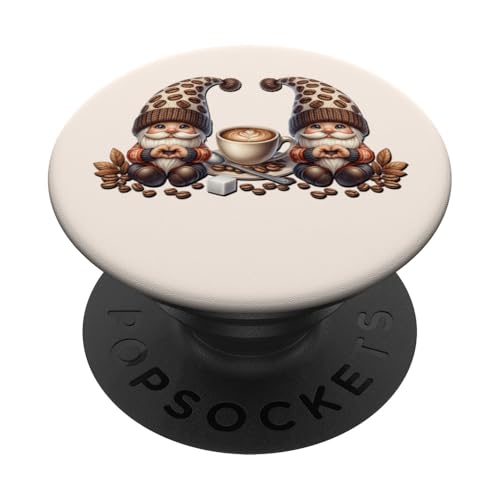Cute Coffee Gnomes Shows Love And Heart For Coffee Pattern PopSockets Klebender PopGrip Cute Coffee Gnomes Shows Love And Heart For Coffee Pattern PopSockets Klebender PopGrip von Funny Teacher Gnome Coffee Gifts For Coffee Lovers