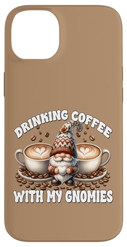 Drinking Coffee Saying For Coffee Lover Cute Garden Gnome Hülle für iPhone 14 Plus von Funny Teacher Gnome Coffee Gifts For Coffee Lovers