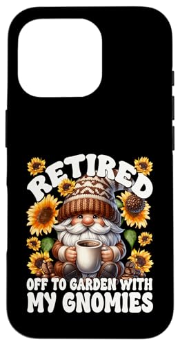 Funny Retirement Plan For Gardener With Sunflower And Coffee Hülle für iPhone 16 Pro von Funny Teacher Gnome Coffee Gifts For Coffee Lovers