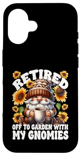 Funny Retirement Plan For Gardener With Sunflower And Coffee Hülle für iPhone 16 von Funny Teacher Gnome Coffee Gifts For Coffee Lovers