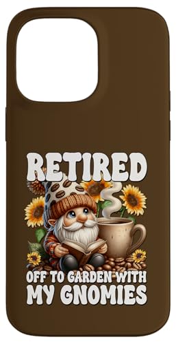 Retired Gnome With Coffee And Books Funny Retirement Saying Hülle für iPhone 14 Pro Max von Funny Teacher Gnome Coffee Gifts For Coffee Lovers