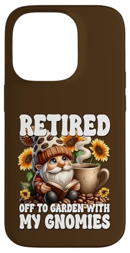 Retired Gnome With Coffee And Books Funny Retirement Saying Hülle für iPhone 14 Pro von Funny Teacher Gnome Coffee Gifts For Coffee Lovers