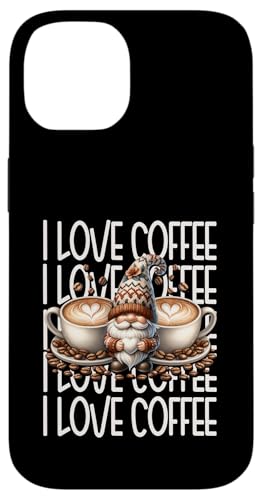 Retro Gnome Graphic For Barista I Love Coffee Coffee Coffee Hülle für iPhone 14 von Funny Teacher Gnome Coffee Gifts For Coffee Lovers