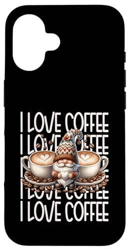 Retro Gnome Graphic For Barista I Love Coffee Coffee Coffee Hülle für iPhone 16 von Funny Teacher Gnome Coffee Gifts For Coffee Lovers