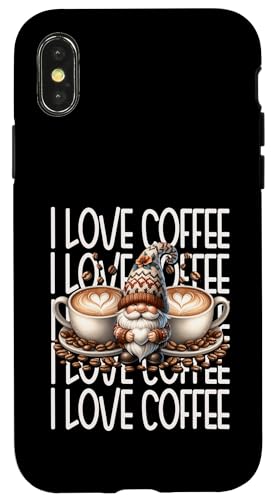 Retro Gnome Graphic For Barista I Love Coffee Coffee Coffee Hülle für iPhone X/XS von Funny Teacher Gnome Coffee Gifts For Coffee Lovers