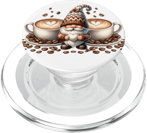 Unique Coffee Gnome Dad Graphic With White Mugs Love Coffee PopSockets PopGrip für MagSafe Unique Coffee Gnome Dad Graphic With White Mugs Love Coffee PopSockets PopGrip für MagSafe von Funny Teacher Gnome Coffee Gifts For Coffee Lovers