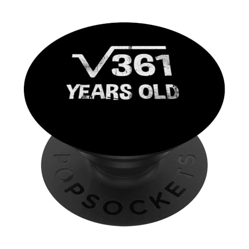 Quadratische Wurzel von 361 - 19. Geburtstag Mathematik 19 Jahre alt lustig PopSockets Klebender PopGrip Quadratische Wurzel von 361 - 19. Geburtstag Mathematik 19 Jahre alt lustig PopSockets Klebender PopGrip von Funny Tee Shirts For Math Genius Students Teachers