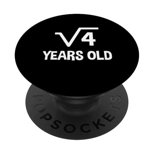 Quadratische Wurzel von 4 - 2. Geburtstag Mathematik 2 Jahre alt lustig PopSockets Klebender PopGrip Quadratische Wurzel von 4 - 2. Geburtstag Mathematik 2 Jahre alt lustig PopSockets Klebender PopGrip von Funny Tee Shirts For Math Genius Students Teachers