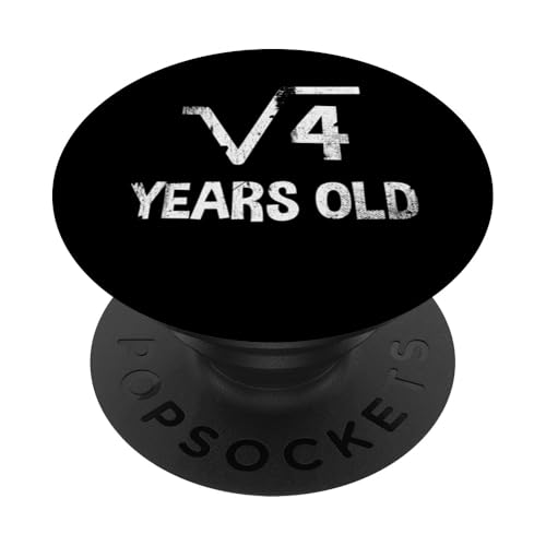 Quadratische Wurzel von 4 - 2. Geburtstag Mathematik 2 Jahre alt lustig PopSockets Klebender PopGrip Quadratische Wurzel von 4 - 2. Geburtstag Mathematik 2 Jahre alt lustig PopSockets Klebender PopGrip von Funny Tee Shirts For Math Genius Students Teachers