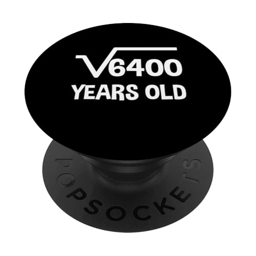 Quadratwurzel von 6400 - 80 Geburtstag Mathematik 80 Jahre alt lustig PopSockets Klebender PopGrip Quadratwurzel von 6400 - 80 Geburtstag Mathematik 80 Jahre alt lustig PopSockets Klebender PopGrip von Funny Tee Shirts For Math Genius Students Teachers