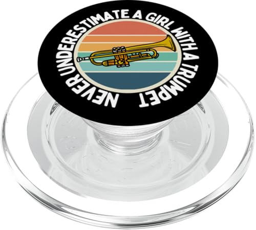 Never Underestimate A Girl With A Trompete Women Trompeter PopSockets PopGrip für MagSafe von Funny Trumpet Accessories & Designs For Trumpeter