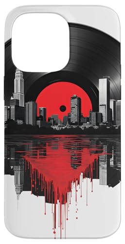New York City Skyline DJ Vinyl Record Plattenspieler Herren Damen Hülle für iPhone 14 Pro Max von Funny Vinyl Record Gifts for Men Women