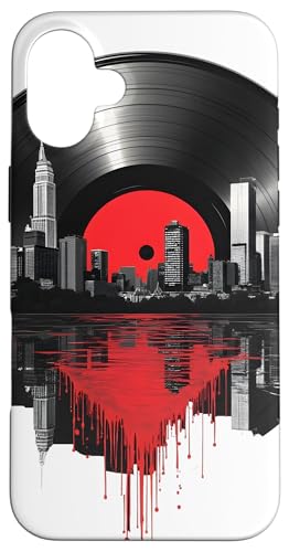 New York City Skyline DJ Vinyl Record Plattenspieler Herren Damen Hülle für iPhone 16 Plus New York City Skyline DJ Vinyl Record Plattenspieler Herren Damen Hülle für iPhone 16 Plus von Funny Vinyl Record Gifts for Men Women