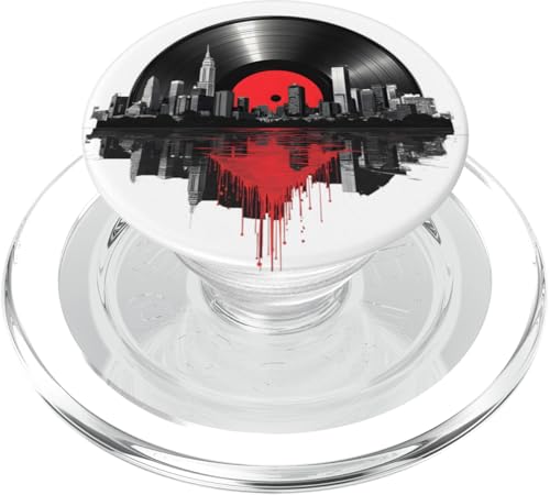 New York City Skyline DJ Vinyl Record Plattenspieler Herren Damen PopSockets PopGrip für MagSafe New York City Skyline DJ Vinyl Record Plattenspieler Herren Damen PopSockets PopGrip für MagSafe von Funny Vinyl Record Gifts for Men Women