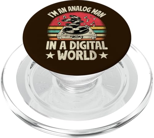 Retro Vinyl Record Lover I'm An Analog Man In A Digital World PopSockets PopGrip für MagSafe Retro Vinyl Record Lover I'm An Analog Man In A Digital World PopSockets PopGrip für MagSafe von Funny Vinyl Record Gifts for Men Women