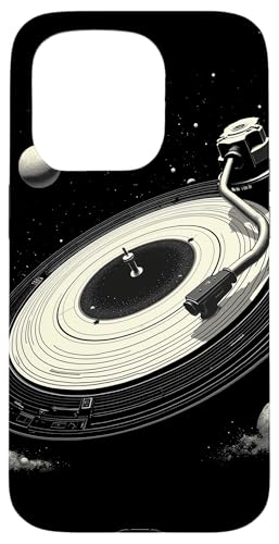 Space DJ Plattenspieler für Damen und Herren, Sonnensystem, Liebhaber Hülle für iPhone 15 Pro von Funny Vinyl Record Gifts for Men Women