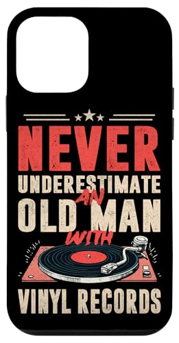 Unterschätze niemals einen alten Mann mit Schallplatten-LP-Player Hülle für iPhone 12 mini von Funny Vinyl Record Gifts for Men Women