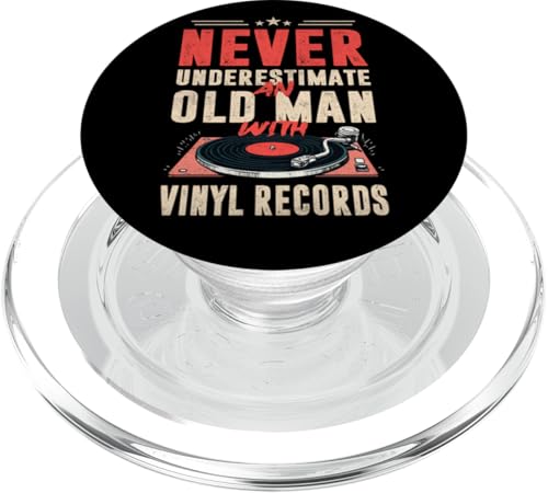 Unterschätze niemals einen alten Mann mit Schallplatten-LP-Player PopSockets PopGrip für MagSafe Unterschätze niemals einen alten Mann mit Schallplatten-LP-Player PopSockets PopGrip für MagSafe von Funny Vinyl Record Gifts for Men Women