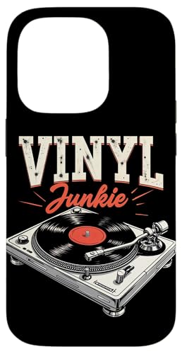 Vinyl Junkie Vintage Music Lover LP Plattenspieler Plattenspieler Hülle für iPhone 14 Pro von Funny Vinyl Record Gifts for Men Women