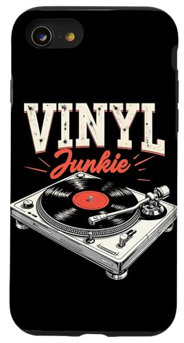 Vinyl Junkie Vintage Music Lover LP Plattenspieler Plattenspieler Hülle für iPhone SE (2020) / 7 / 8 von Funny Vinyl Record Gifts for Men Women