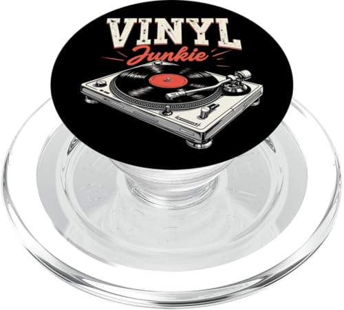 Vinyl Junkie Vintage Music Lover LP Plattenspieler Plattenspieler PopSockets PopGrip für MagSafe Vinyl Junkie Vintage Music Lover LP Plattenspieler Plattenspieler PopSockets PopGrip für MagSafe von Funny Vinyl Record Gifts for Men Women