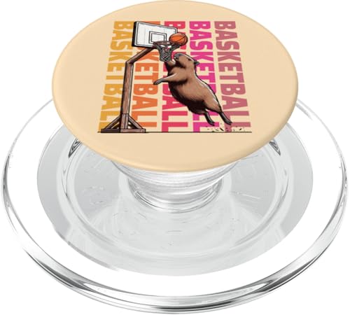Basketball Spaß – Capybara Basketball im Freien Dunk PopSockets PopGrip für MagSafe Basketball Spaß – Capybara Basketball im Freien Dunk PopSockets PopGrip für MagSafe von Funny animal kawaii