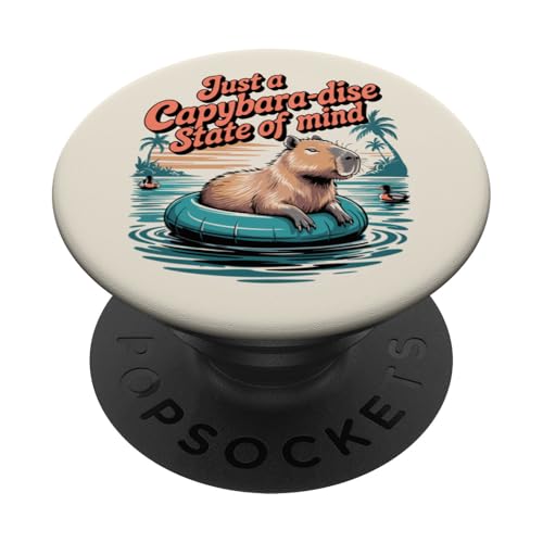 Capybara Fun - Tier im Urlaub totale Entspannung PopSockets Klebender PopGrip Capybara Fun - Tier im Urlaub totale Entspannung PopSockets Klebender PopGrip von Funny animal kawaii