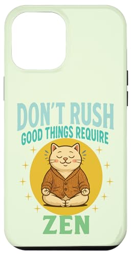Katze Zen – humorvolle Meditation Illustration Entspannung Yoga Hülle für iPhone 12 Pro Max von Funny animal kawaii
