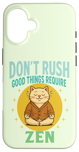 Katze Zen – humorvolle Meditation Illustration Entspannung Yoga Hülle für iPhone 16 Katze Zen – humorvolle Meditation Illustration Entspannung Yoga Hülle für iPhone 16 von Funny animal kawaii