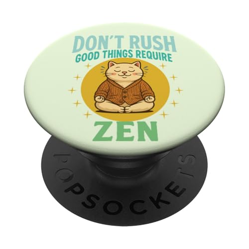 Katze Zen – humorvolle Meditation Illustration Entspannung Yoga PopSockets Klebender PopGrip von Funny animal kawaii
