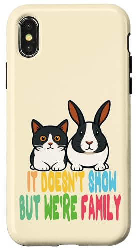 Katze und Hase – anders aber eine echte Familie Hülle für iPhone X/XS Katze und Hase – anders aber eine echte Familie Hülle für iPhone X/XS von Funny animal kawaii