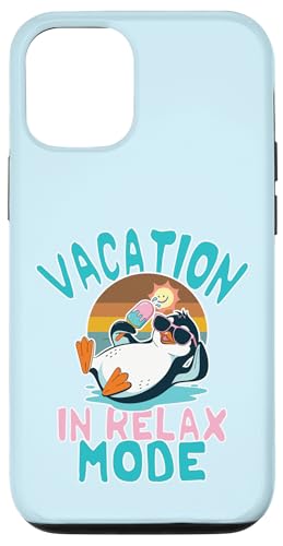 Pinguin – Urlaub im Strand-Modus Eis und Sonne Hülle für iPhone 12/12 Pro von Funny animal kawaii