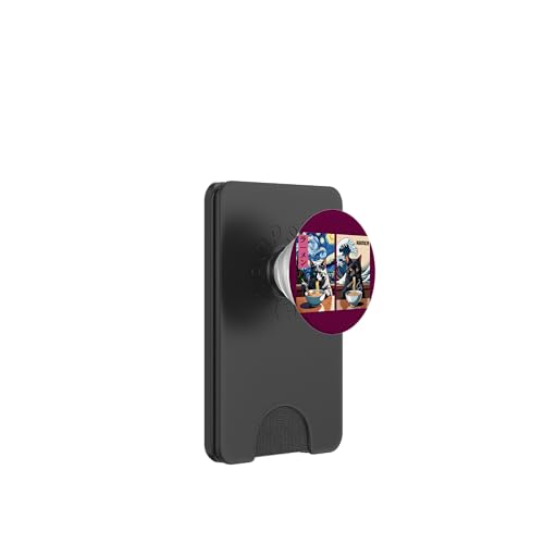 Ramen Fresskatzen - Sternennacht, Kanagawa-Welle PopSockets PopWallet für MagSafe Ramen Fresskatzen - Sternennacht, Kanagawa-Welle PopSockets PopWallet für MagSafe von Funny animal kawaii