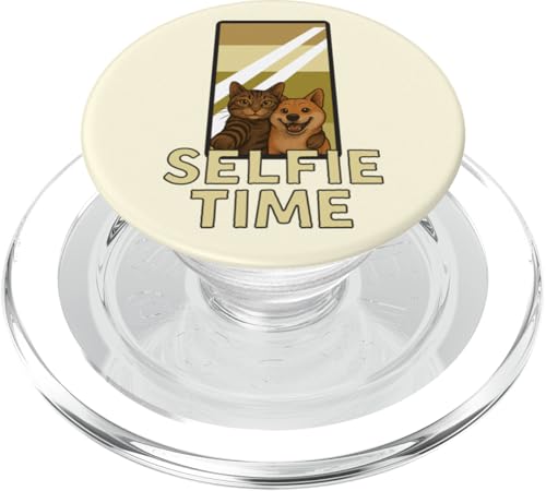 Selfie Time – Duo Lustige Katze Hund Tiere Unzertrennliche PopSockets PopGrip für MagSafe von Funny animal kawaii