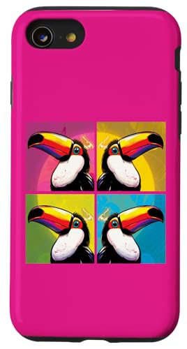 Toucan Pop Art Exotischer Vogel bunt Hülle für iPhone SE (2020) / 7 / 8 von Funny animal kawaii