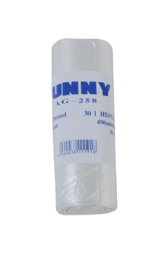 Funny HDPE Müllbeutel, 490 x 600 mm, transparent, circa 30 L, für leichte Abfälle, 40er Pack (40 x 50 Stück) von Funny